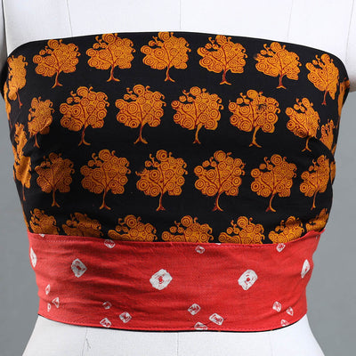 Black - Bagh Block Printed Cotton Blouse Piece