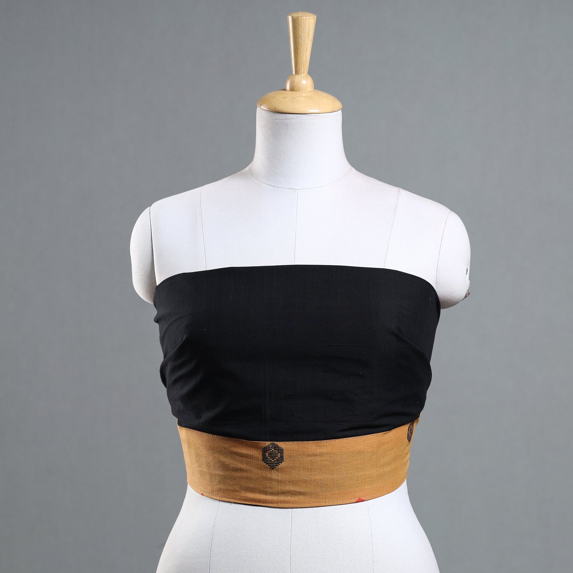 Black - Plain Cotton Blouse Piece
