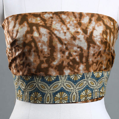 Brown - Jaipur Printed Silk Cotton Blouse Piece