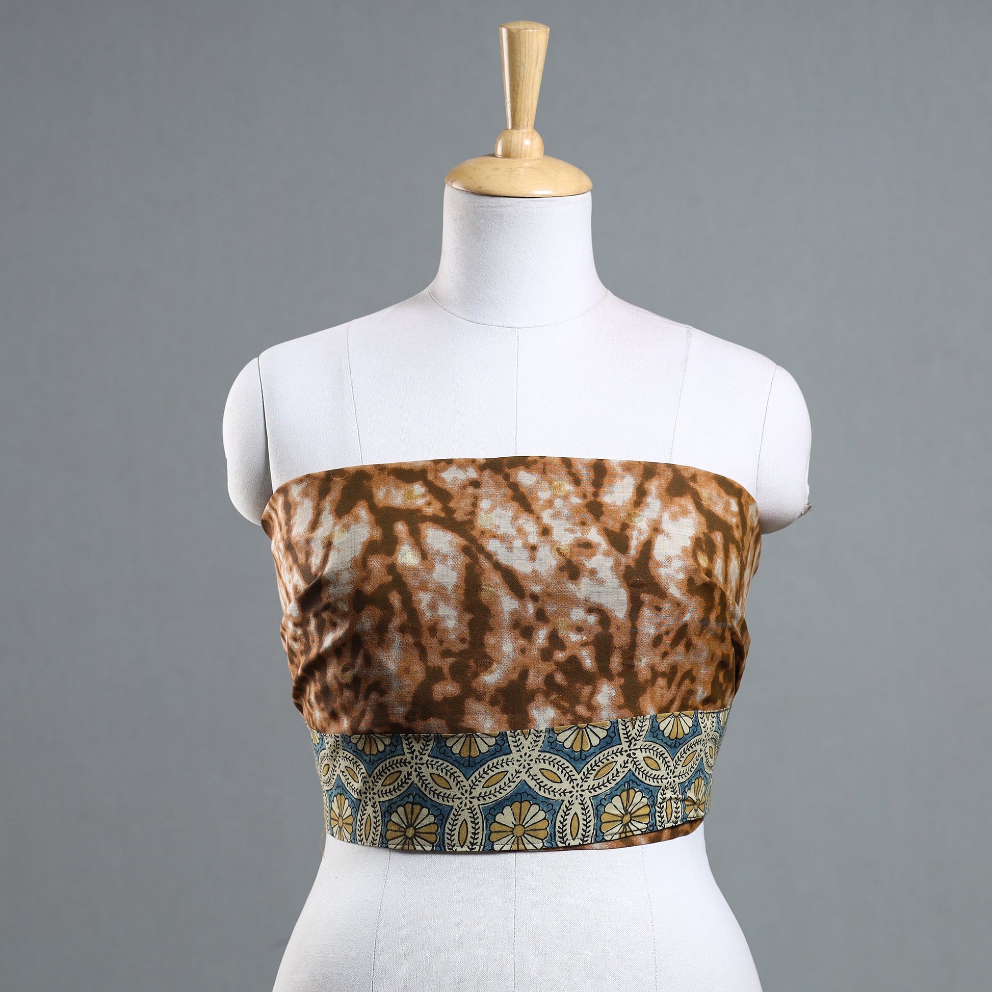Brown - Jaipur Printed Silk Cotton Blouse Piece