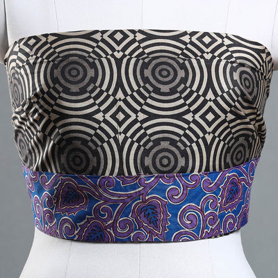 Black - Jaipur Printed Silk Cotton Blouse Piece