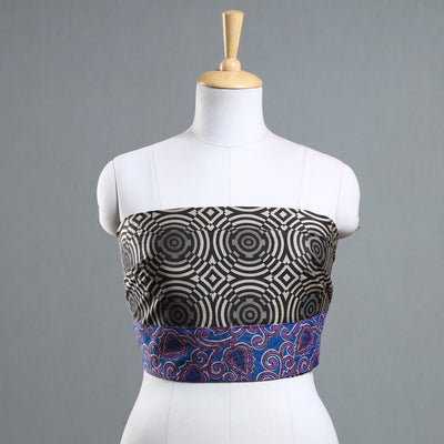 Black - Jaipur Printed Silk Cotton Blouse Piece