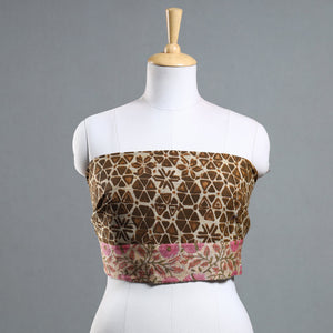 Brown - Jaipur Printed Silk Cotton Blouse Piece
