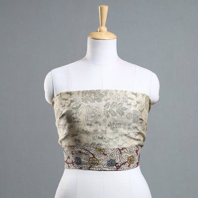 Beige - Warli Printed Silk Cotton Blouse Piece