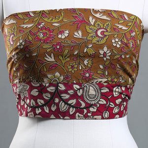 Brown - Kalamkari Printed Cotton Blouse Piece