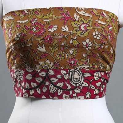 Brown - Kalamkari Printed Cotton Blouse Piece