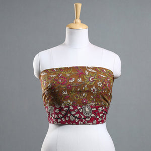 Brown - Kalamkari Printed Cotton Blouse Piece