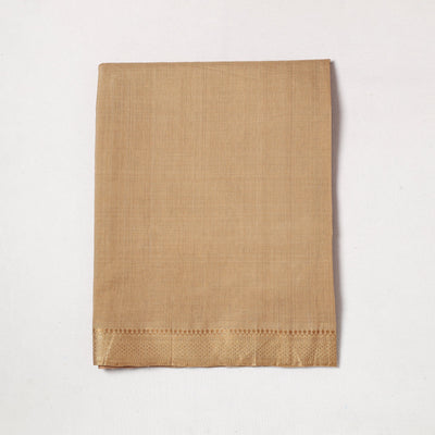 Brown - Mangalagiri Handloom Cotton Zari Border Precut Fabric 35