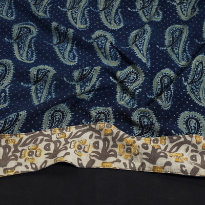 Blue - Ajrakh Block Printed Cotton Blouse Piece