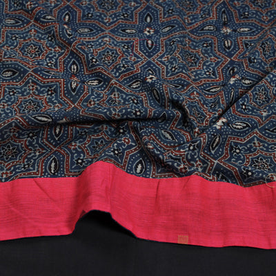Blue - Ajrakh Block Printed Cotton Blouse Piece