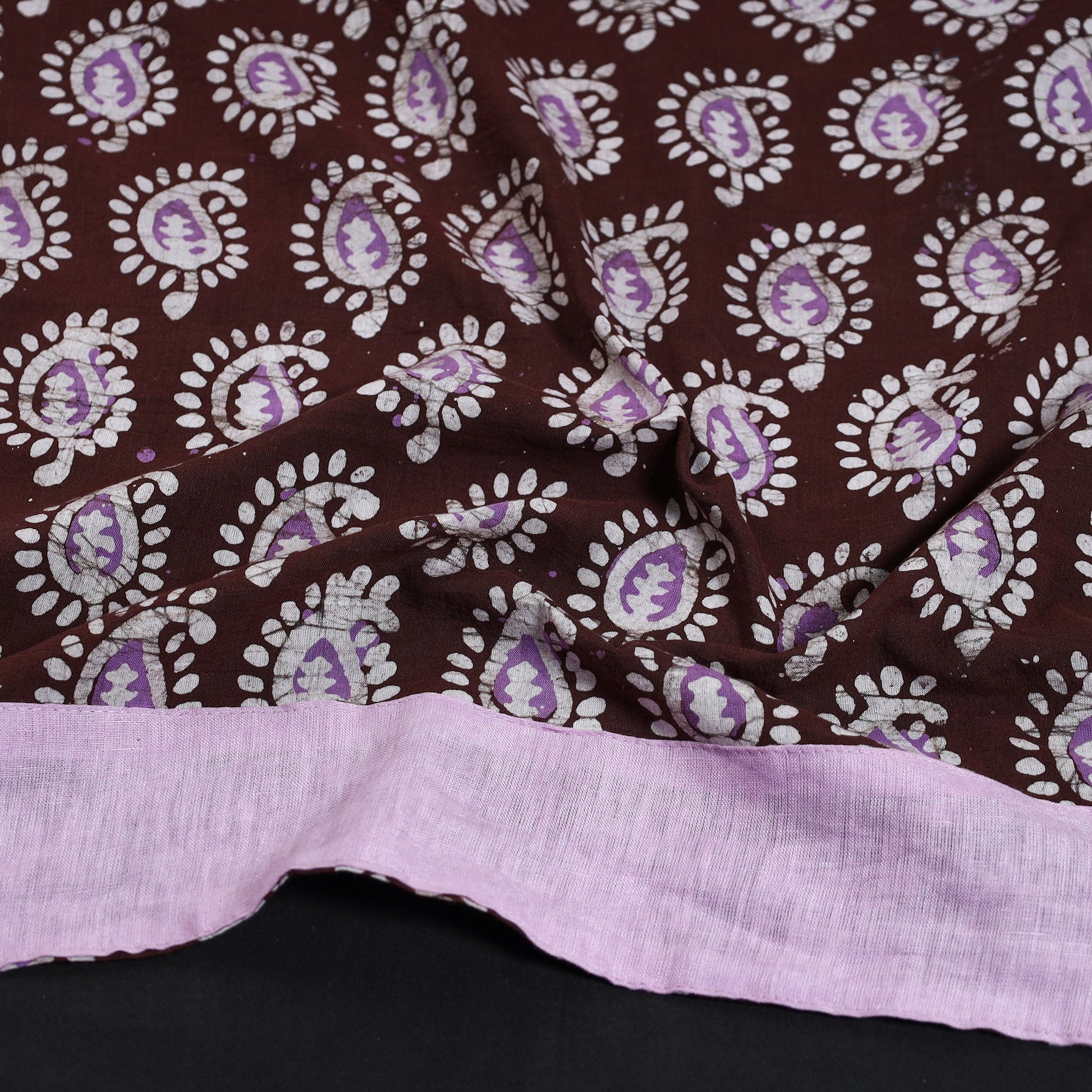 Brown - Batik Printed Cotton Blouse Piece