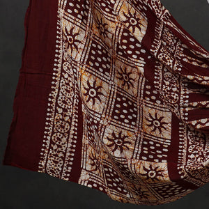 Brown - 3pc Cotton Kutch Batik Print Dress Material 12