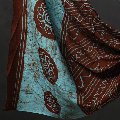 Blue - 3pc Cotton Kutch Batik Print Dress Material 01