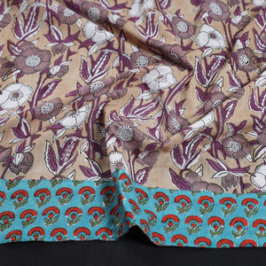 Brown - Sanganeri Block Printed Cotton Blouse Piece