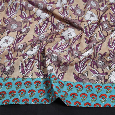 Brown - Sanganeri Block Printed Cotton Blouse Piece