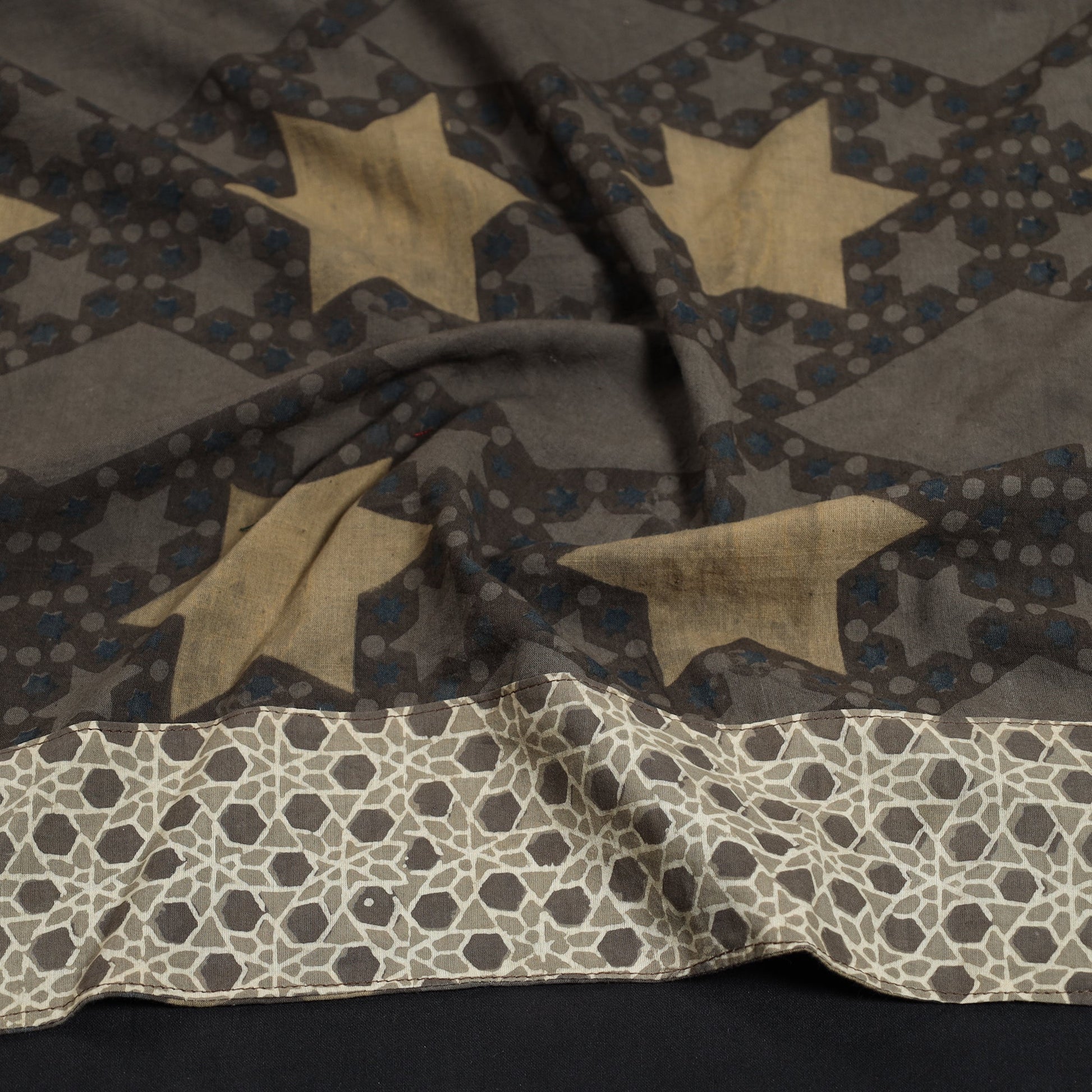 Brown - Ajrakh Block Printed Cotton Blouse Piece