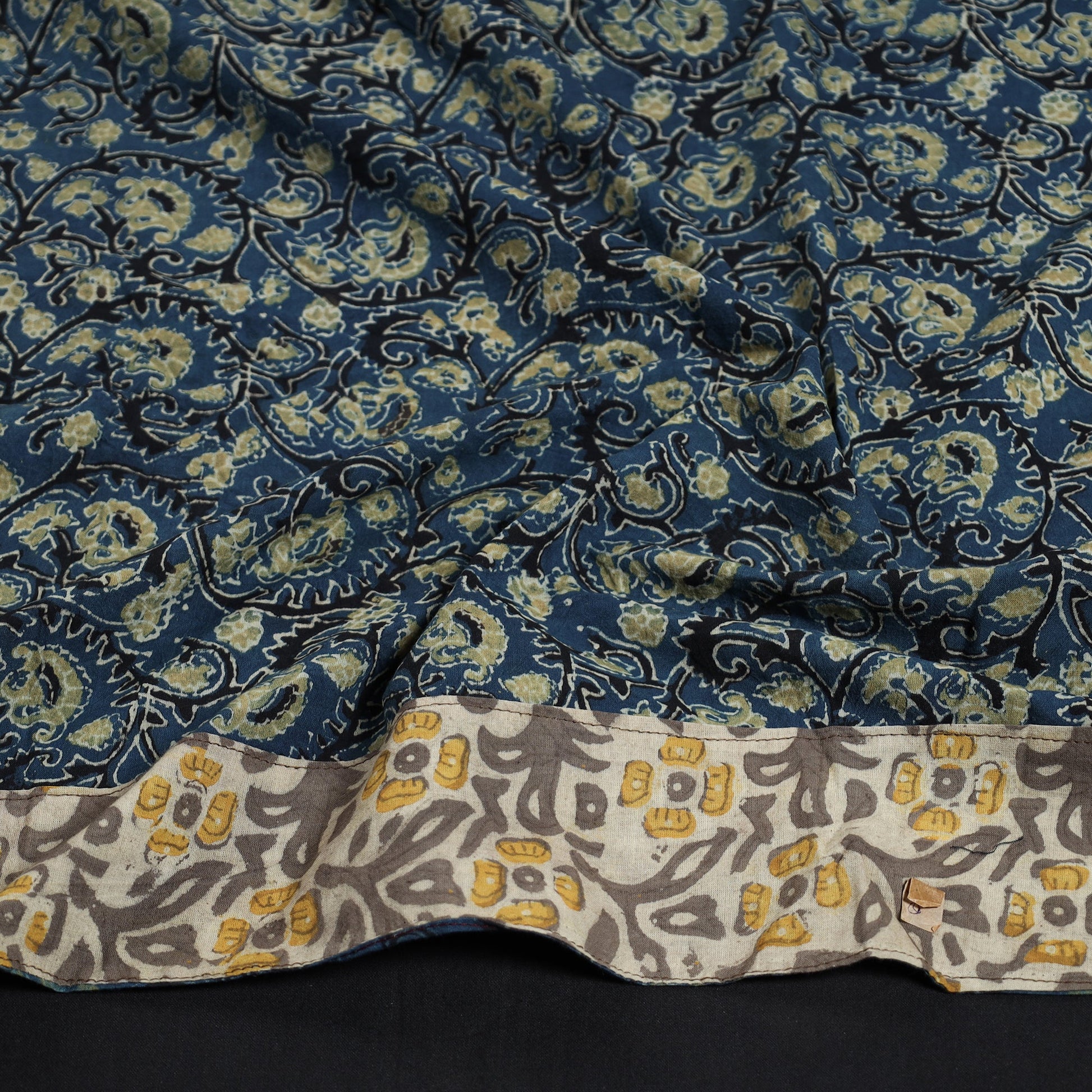Blue - Ajrakh Block Printed Cotton Blouse Piece