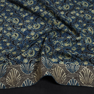 Blue - Ajrakh Block Printed Cotton Blouse Piece