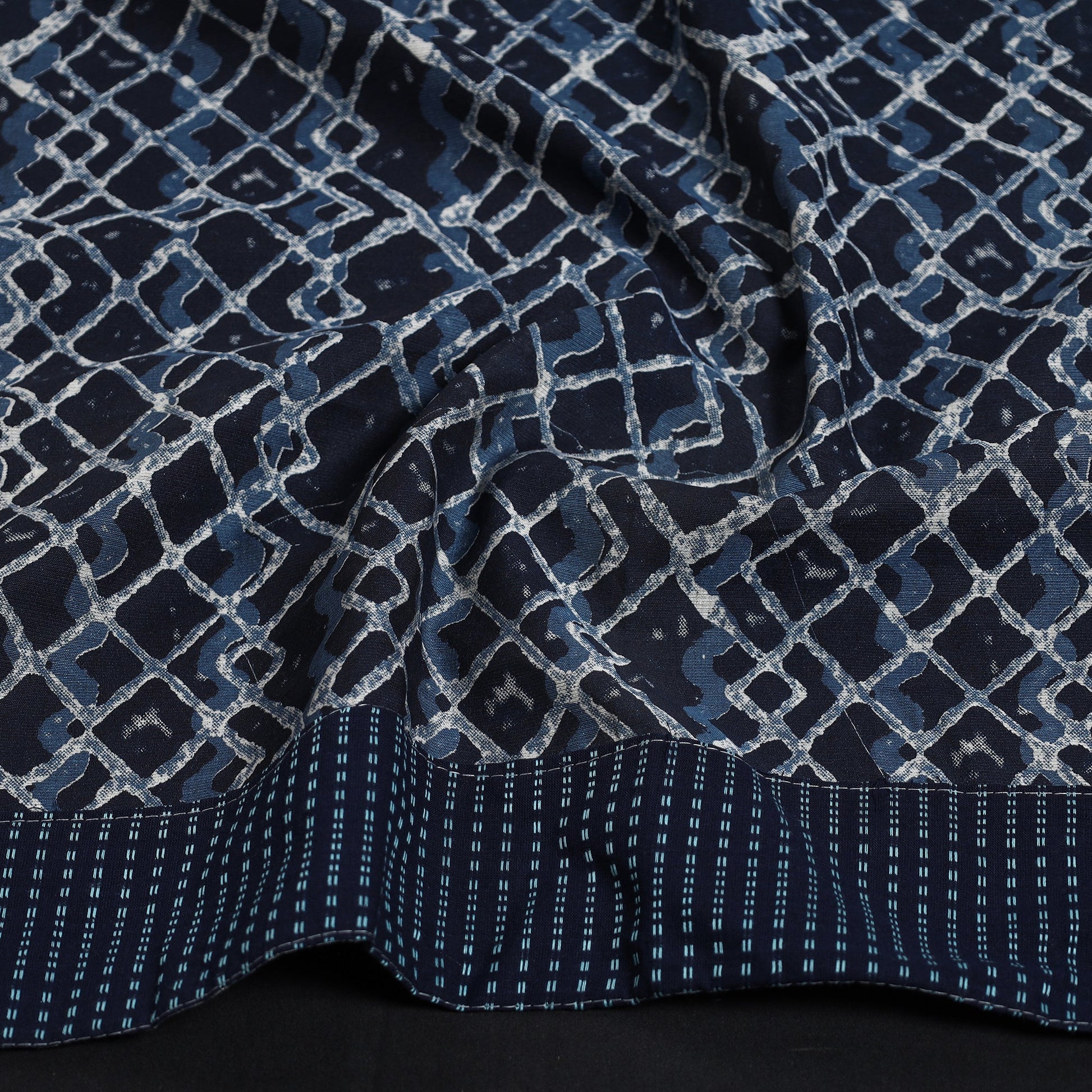 Black - Jaipur Printed Silk Cotton Blouse Piece