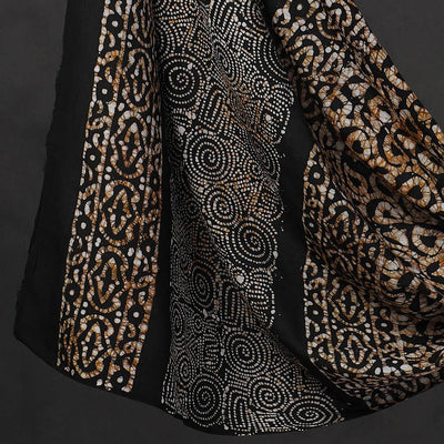 Black - 3pc Cotton Kutch Batik Print Dress Material 20