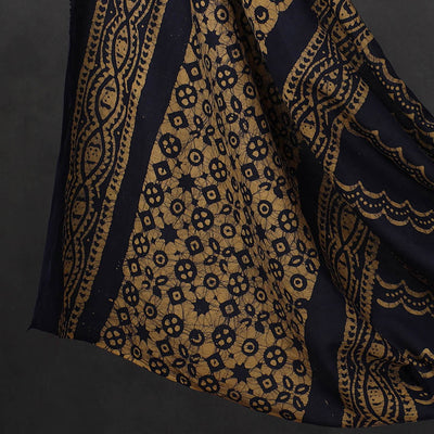 Brown - 3pc Cotton Kutch Batik Print Dress Material 21