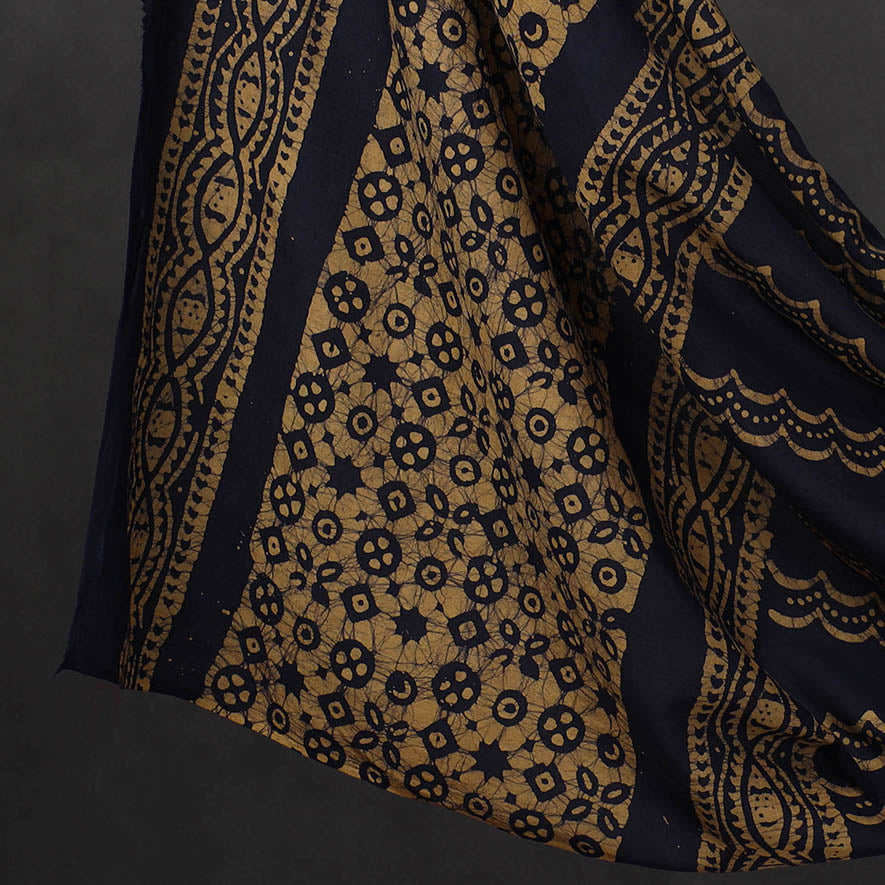 Brown - 3pc Cotton Kutch Batik Print Dress Material 21