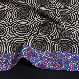 Black - Jaipur Printed Silk Cotton Blouse Piece