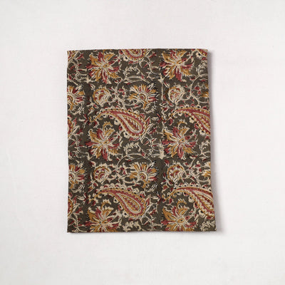 Brown - Kalamkari Block Printed Cotton Precut Fabric (1.15 meter) 01