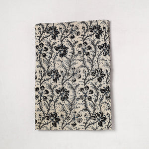 Beige - Kalamkari Block Printed Cotton Precut Fabric (1.6 meter) 02