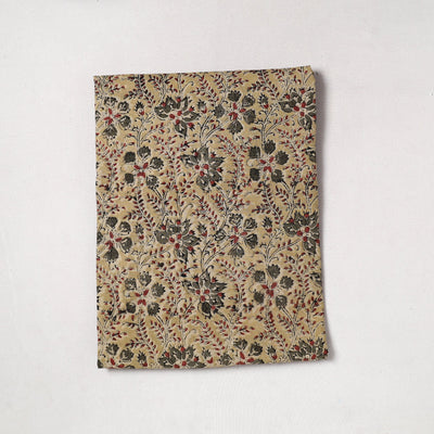 Beige - Kalamkari Block Printed Cotton Precut Fabric (1.4 meter) 03