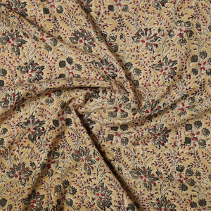 Beige - Kalamkari Block Printed Cotton Precut Fabric (1.4 meter) 03