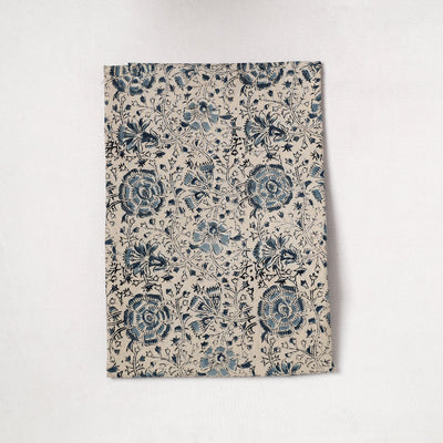 Beige - Kalamkari Block Printed Cotton Precut Fabric (1.35 meter) 09