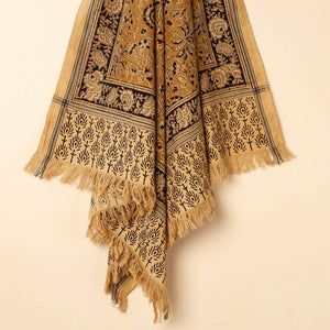 Brown - Handloom Cotton Block Printed Pedana Kalamkari Towel 10