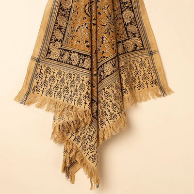 Brown - Handloom Cotton Block Printed Pedana Kalamkari Towel 10