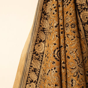 Brown - Handloom Cotton Block Printed Pedana Kalamkari Towel 10