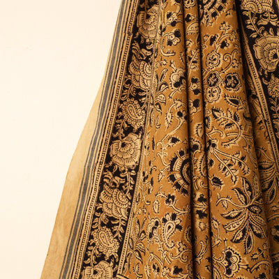 Brown - Handloom Cotton Block Printed Pedana Kalamkari Towel 10