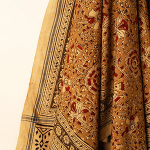 Brown - Handloom Cotton Block Printed Pedana Kalamkari Towel 20