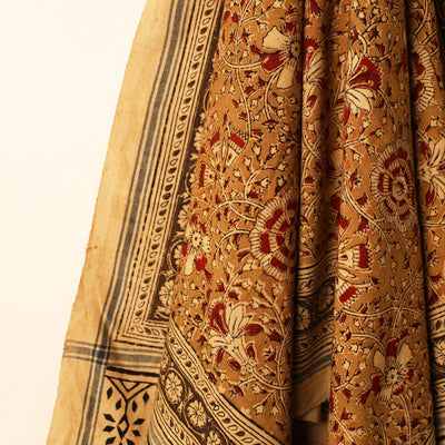 Brown - Handloom Cotton Block Printed Pedana Kalamkari Towel 20