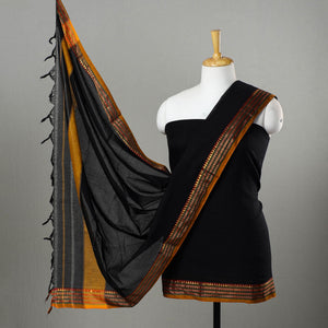 Black - 3pc Traditional Cotton Dharwad Dress Material  08