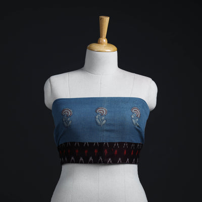 Blue - Block Print Woollen Akola Blouse Piece 28