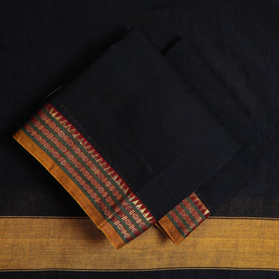 Black - 3pc Traditional Cotton Dharwad Dress Material  08
