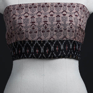 Beige - Block Print Woollen Bagh Blouse Piece 38