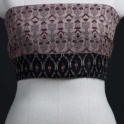 Beige - Block Print Woollen Bagh Blouse Piece 38