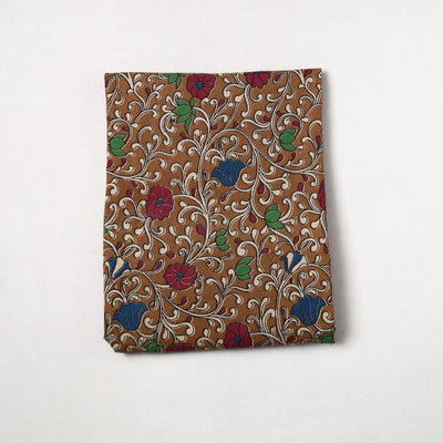 Brown - Kalamkari Printed Cotton Precut Fabric (2.2 meter) 48