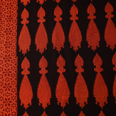 Black - Bagh Block Printed Cotton Fabric 02