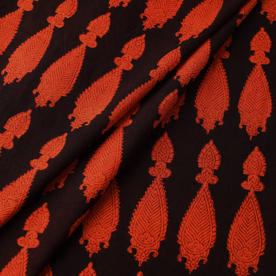 Black - Bagh Block Printed Cotton Fabric 02