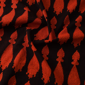 Black - Bagh Block Printed Cotton Fabric 02