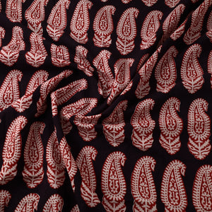 Black - Bagh Block Printed Cotton Fabric 03