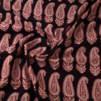 Black - Bagh Block Printed Cotton Fabric 03