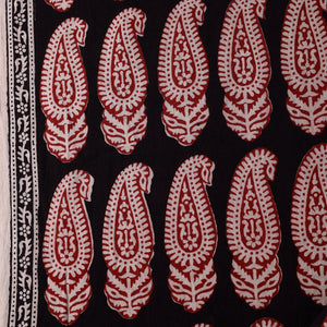 Black - Bagh Block Printed Cotton Fabric 03